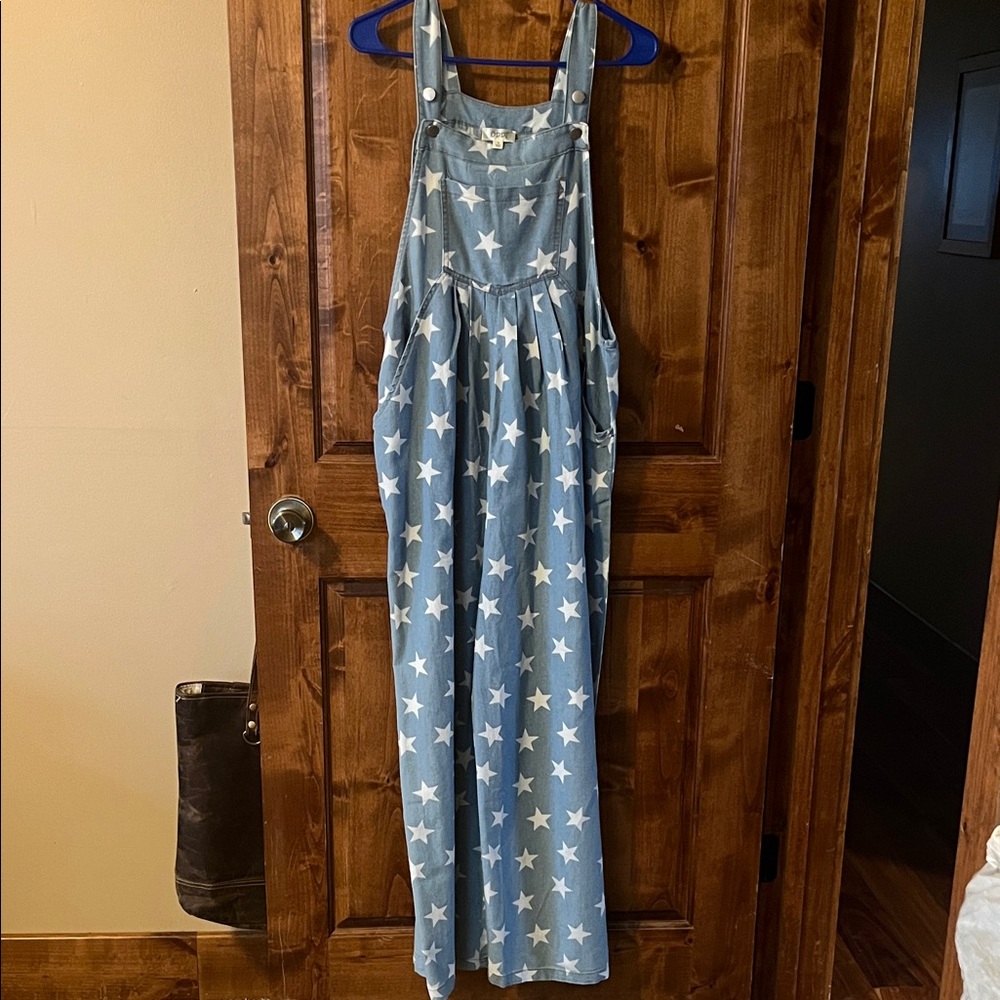 Blue Star Pattern Overalls